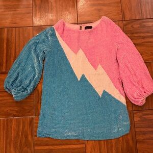 Retrofete Pink and Blue Dress Size M